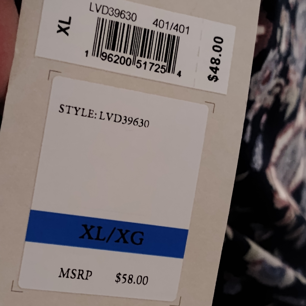 New Lucky Brand Floral Navy Blouse - Picture 7 of 7